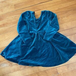 Hanna Andersson Teal Velvet Kids Dress